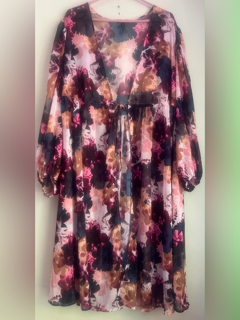 torrid Floral Duster in Pink, Burgundy, Tan, Black